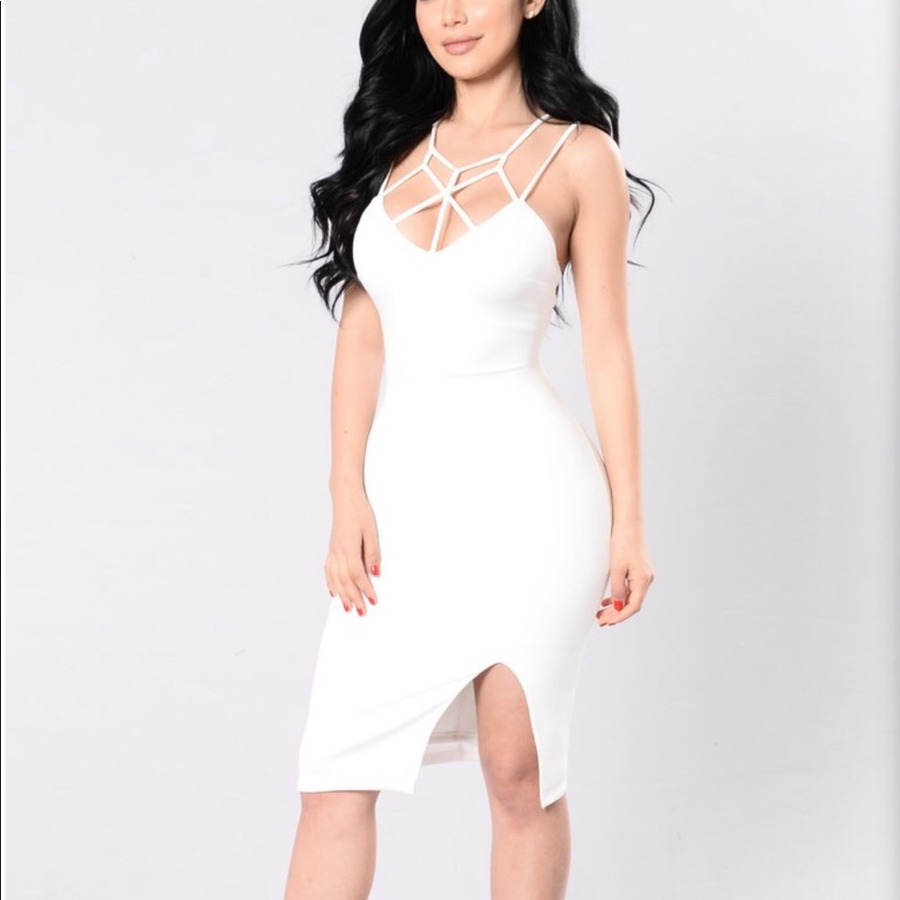 White midi dress
